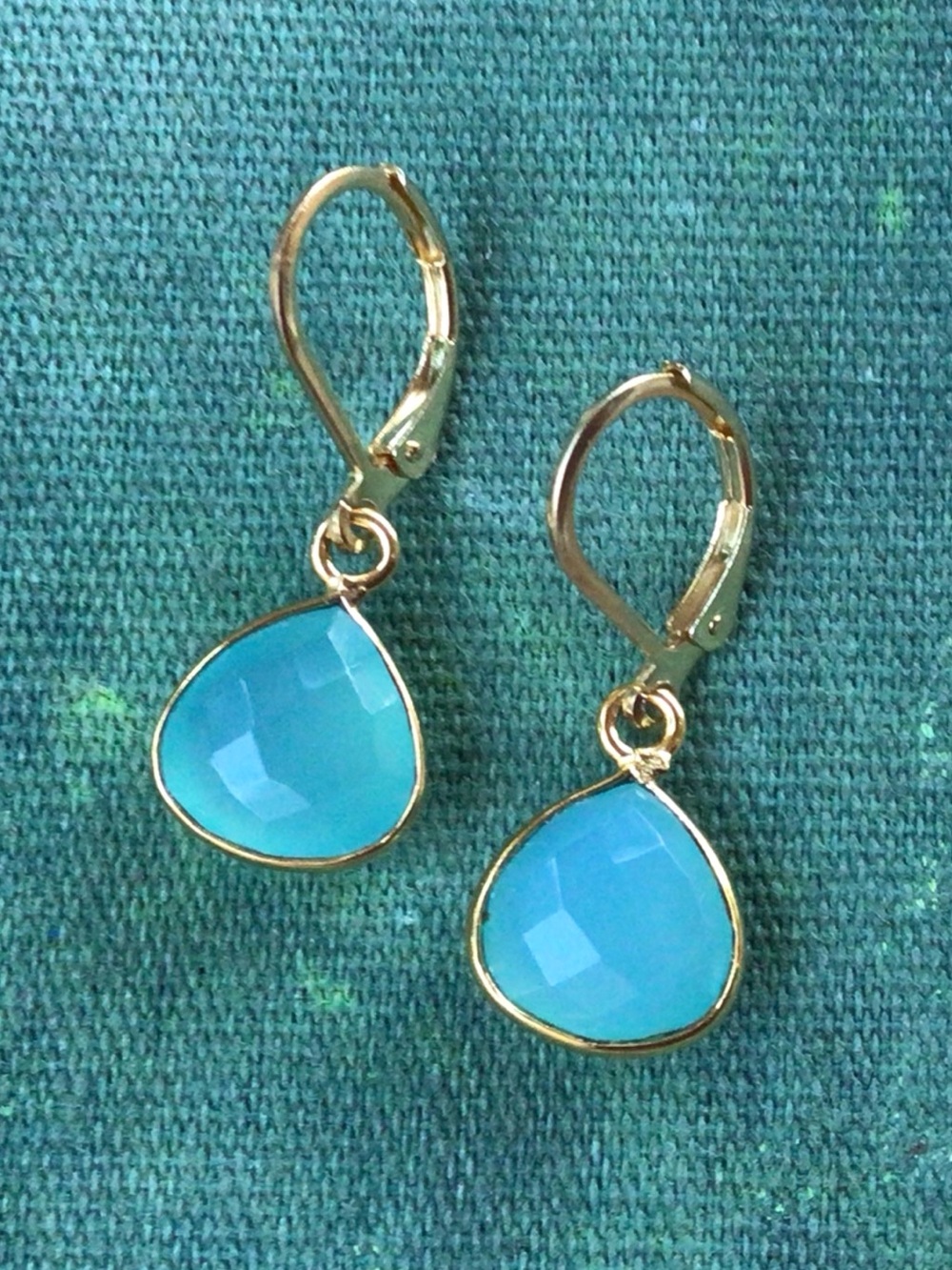 SALE Gold Filled Chalcedony Sundance Charm Earrings